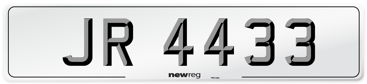 JR 4433 Number Plate from New Reg